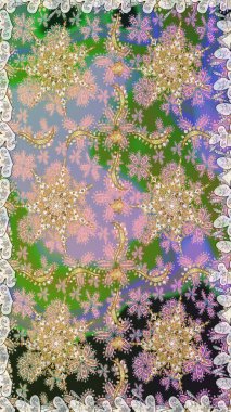 Kusursuz altın desenli bukleler. Tarafsız renklerde, altın elementlerle kusursuz desen. Doğu tarzı arabesk. Parlak dantel, stilize çiçekler, şal desenli. Hassas altın deseni açın. Raster..