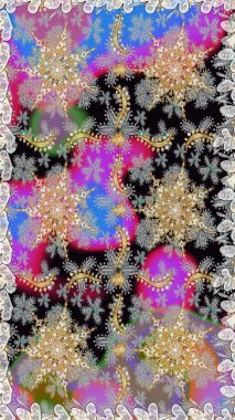 Gri renklerde kusursuz desen. Doğu tarzı arabesk tarzında altın elementler. Raster altın pürüzsüz desen. Kusursuz altın desenli bukleler..