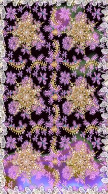 Kusursuz oryantal klasik altın desen. Siyah renklerde altın yinelenen elementler içeren Raster soyut arkaplanı.