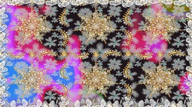 Altın elementli gri renkli altın desenli. Raster klasik barok çiçeksiz altın desenli. Süslü dekorasyon. Lüks, kraliyet ve Viktorya dönemi konsepti.