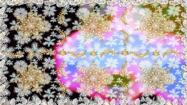 Barok tarzında kusursuz bir doğulu süsü. Tarafsız renklerde altın elementler. Geleneksel klasik raster altın pürüzsüz desen.