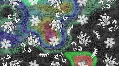 Renkli Yaz Temalı eskiz kalıbı. Sevimli çiçek raster deseni. Düz Çiçek Elementleri Tasarımı. Modaya uygun kumaş deseni.