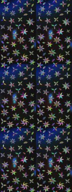 Renkli Bahar Teması eskiz kalıbı. Gri ve mavi renkte çiçekler. Sevimli çiçek raster deseni. Düz Çiçek Elementleri Tasarımı.