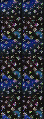 Modern çiçek arkaplanı. Halk tarzı. Parlak renkli çiçekleri ve gri ve mavi renkli yaprakları olan harika bir çiçek deseni. Moda baskıları için zarif bir şablon.