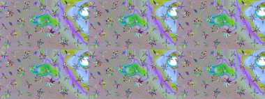 Soyut etnik raster çizim kalıbı. Çiçekler. Vadinin gri ve nötr renklerinde çiçekleri.