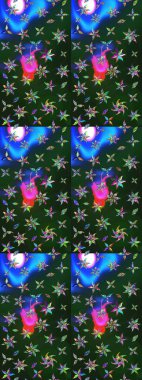 Düz Çiçek Elementleri Tasarımı. Çiçekli eskiz arkaplanı. Çocuk stili. Renkli Bahar Teması çizim şablonu.