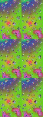 Raster deseni. Organik elementler. Botanik çizim kalıbı. Suluboya etkisi.