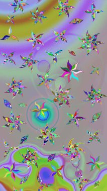 Düz Çiçek Elementleri Tasarımı. Renkli Bahar Teması eskiz kalıbı. Güzel kumaş deseni. Raster illüstrasyonunda çiçek deseni çizimi.