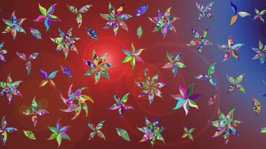 Kahverengi ve kırmızı renklerde güzel bir tekstil. Suluboya çiçekli çiçek deseni. Raster illüstrasyonu.