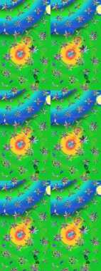 Tekstil, duvar kâğıdı, kapaklar, yüzey, baskı, hediye paketi, hatıra defteri, dekupaj. Özgürlük stili Millefleur 'lar. Taşralı şıklığı. Küçük yabani çiçeklerdeki halk modelini çiz..