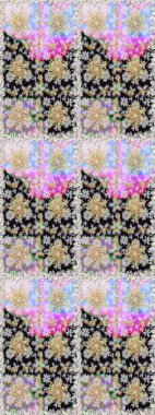 Raster altın pürüzsüz desen. Düz elle çizilmiş klasik koleksiyon. Arkaplan, kumaş, altın duvar kağıdı. Altın elementlerle gri renklerde altın desen.