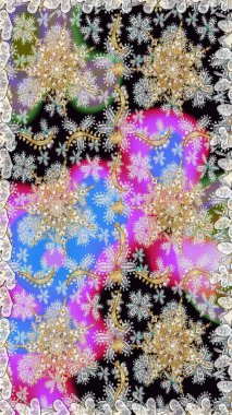 2019 Noel 'i, kar tanesi, yeni yıl. Gri ve nötr renklerde, altın elementlerle klasik, pürüzsüz desen.