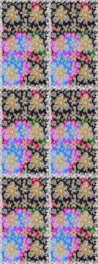 Gri ve nötr renkler üzerinde klasik oryantal desen. Geleneksel raster ve altın desen. Damask pürüzsüz süsü.