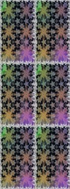 Raster illüstrasyonu. Damask altın soyut çiçek gri ve siyah renklerde pürüzsüz desen. Süsleme.