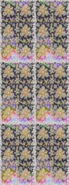 Geleneksel oryantasyon süsü. Klasik raster sarısı, kusursuz desen. Klasik klasik klasik arka plan. Gri ve nötr renklerde altın elementlerle kusursuz desen.