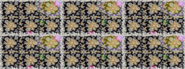 Barok tarzında kusursuz bir doğulu süsü. Raster geleneksel altın pürüzsüz desen gri ve siyah renkler.