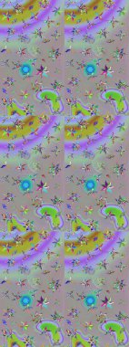 Raster illüstrasyonu. Gri ve nötr renkte çiçekler. Tropikal çizim çiçek deseni.