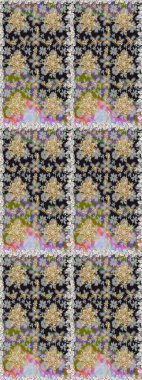 Süslü raster dekorasyonu. Barok tarzında duvar kağıdı tasarımı için kusursuz damaske deseni arkaplanı. Altın desenli gri ve nötr renkler ve altın elementler.