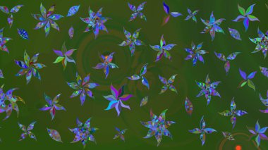 Raster Illustrasyon 'daki Çiçek Deseni' nin son moda çizimi. Güzel kumaş deseni. Renkli Yaz Temalı eskiz kalıbı. Düz Çiçek Elementleri Tasarımı.