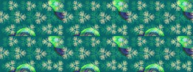 Düz Çiçek Elementleri Tasarım Raster illüstrasyonu. Çiçekli çiçek deseni, suluboya. Mavi ve yeşil renkte çiçekler. Renkli Bahar Teması çizim şablonu.