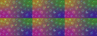 Renkli Bahar Teması eskiz kalıbı. Mor ve yeşil renkli çiçekler. Düz Çiçek Elementleri Tasarımı. Güzel çiçek deseni..