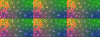 Raster illüstrasyonu. Anti-stres için soyut örnek sayfası. Yeşil ve mavi renklerde.