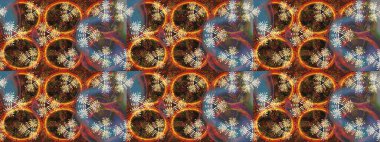 Raster. Kahverengi ve gri renkte güzel çiçekli eskiz deseni, suluboya çiçek deseni, duvar kağıdı, kart veya kumaş için fayanslı..