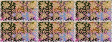 Altın çiçek dikişsiz desen. Gri ve bej renklerde altın eleman. Damask arka plan. Barok tarzda altın çiçek süsü.