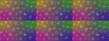 Renkli Bahar Teması eskiz kalıbı. Mor ve yeşil renkli çiçekler. Düz Çiçek Elementleri Tasarımı. Güzel çiçek deseni..