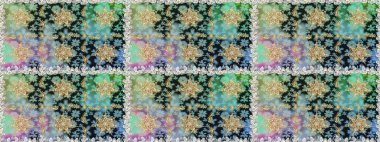 Gri ve nötr renklerde altın element. Barok tarzında altın çiçekli süs. Damask pürüzsüz yineleme kalıbı. Antika altın tekrarlanabilir duvar kağıdı.