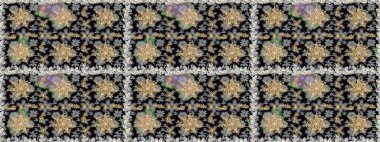 Raster altın desen. Doğulu stili, altın elementli gri ve siyah renkli altın desenli arabesk yapar. Kusursuz kıvırcık saçlar..