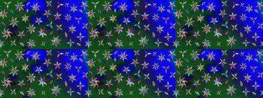 Soyut etnik raster çizim kalıbı. Kabile sanatı boho baskısı, klasik çiçek arkaplanı. Arkaplan dokusu, duvar kağıdı, mavi ve yeşil renkli çiçek teması.