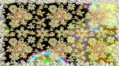 Tarafsız ve bej renklerde altın elementler. Şık bir grafik desen. Duvar kâğıdı barok, İspanyol kumaşı. Kusursuz raster arka plan. Çiçek deseni.