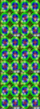 Çocuksu tasarım. Elle çizilmiş çiçek desenli Raster çizimi. Tekstil, kumaş, ambalaj, hatıra defteri için hoş bir çiçek arkaplanı. Yeşil ve mavi arkaplanda.