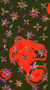 Bahar mevsimi. Nazik romantik baskı. Tatil havası. Raster güzel bir çiçek deseni çiziyor..