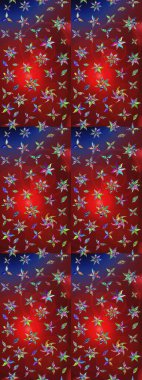 Kırmızı ve kahverengi çiçekli eskiz deseni, suluboya çiçek deseni, sevimli çiçek, duvar kağıdı, kart veya kumaş için fayanslı. Raster - stok.