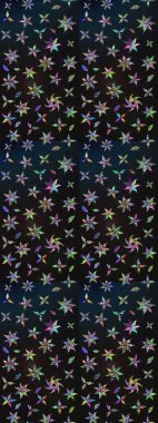 Çiçekli eskiz çizimi. Gri ve mavi renkte çiçekler. Renkli Yaz Temalı eskiz kalıbı. Düz Çiçek Elementleri Tasarımı.