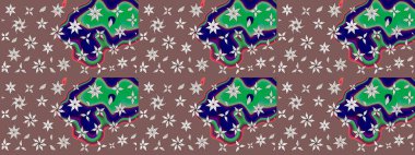 Düz Çiçek Elementleri Tasarımı. Çiçek desenli eskiz, yaz çiçekleri. Kahverengi ve nötr renklerde çiçekler. Renkli Bahar Teması çizim şablonu.