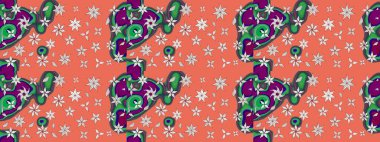 Çiçekler turuncu ve nötr renklerde. Renkli Yaz Temalı eskiz kalıbı. Düz Çiçek Elementleri Tasarımı. Çiçekli retro deseni çiz.