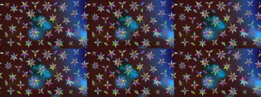 Çiçekli çiçek deseni, suluboya. Düz Çiçek Elementleri Tasarım Raster illüstrasyonu. Kahverengi ve mavi renkte çiçekler. Renkli Bahar Teması çizim kalıbı.