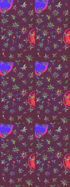 Küçük bir çiçekte eskiz deseni. Hoş bir çiçek geçmişi var. Güzel kumaş deseni. Raster illüstrasyonu.