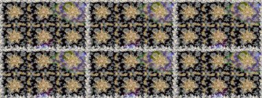 Kusursuz soyut bir arkaplan. Oriental raster klasik gri, siyah ve altın desenli. Raster illüstrasyonu.