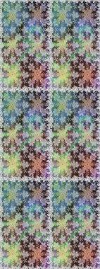 Gri ve nötr renklerde altın desenli altın elementler. Kusursuz damaske klasik altın desen. Raster illüstrasyonu. Tekrarlayan ögelerle soyut arkaplan Raster.