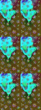 El çizimi Raster çizimi. Parlak elementlerin. Çizim çiçek deseni duvar kağıdı, web sitesi arkaplanı, paket kağıdı, davetiye, broşür, pankart veya web sitesi için kullanılabilir.