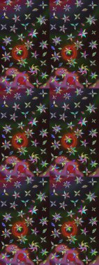 Klasik taslak çizimi. Çiçek grisi ve kahverengi çizim deseni. Raster Yumuşak kumaş deseni. Raster çiçek izi..