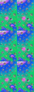 Çiçekler suluboya eskiz deseni. Raster Stili kumaş deseni.