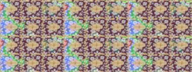 El yapımı dekoratif çerçeve, albüm kapağı, tebrik kartı, klasik Art deco tarzı. Raster soyut çiçek çelengi altın karalama fantezi yaprakları ve kahverengi renkte çiçek.