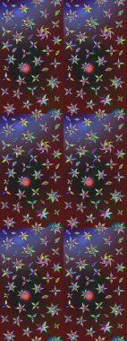 Suluboya çizim kalıbı. Mor ve kahverengi renkli çiçekler suluboya tarzında. Çiçek izi.