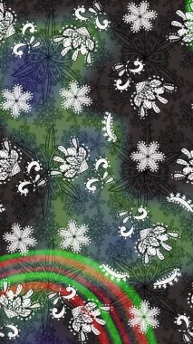 Küçük çiçekteki sevimli çiçek deseni. Gri ve yeşil renkte çiçekler.