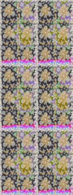 Kusursuz kıvırcık saçlar. Raster altın desen. Doğulu stil altın deseni gri ve nötr renklerle altın elementlerle donatır.